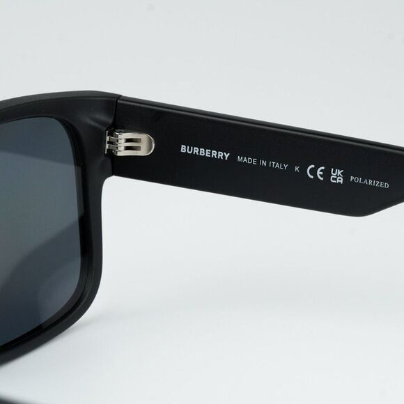 NEW Burberry BE4358 KNIGHT 346481 Matte Black Dark Grey Polarized Men Sunglasses - Picture 8 of 10